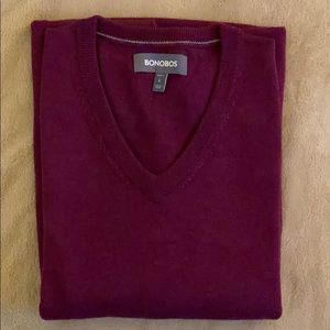 Bonobos V-Neck Sweater - Burgundy